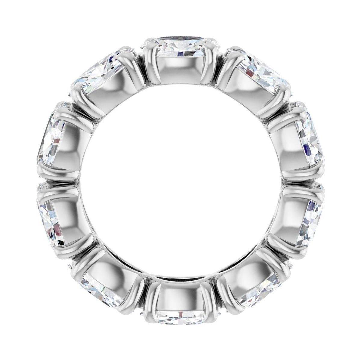 Sapphire Row Lab-Grown Diamond Oval Eternity Band - 14K White Gold, 6 × 4 mm, 4 (view 2)