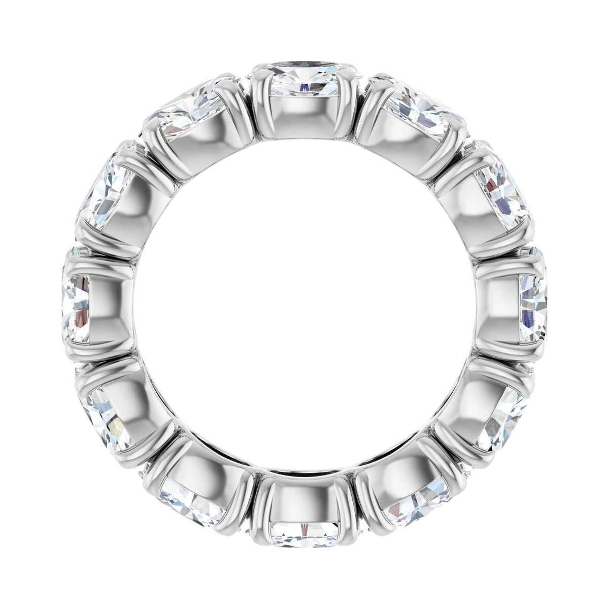 Sapphire Row Lab-Grown Diamond Oval Eternity Band - 14K White Gold, 6 × 4 mm, 7 (view 2)