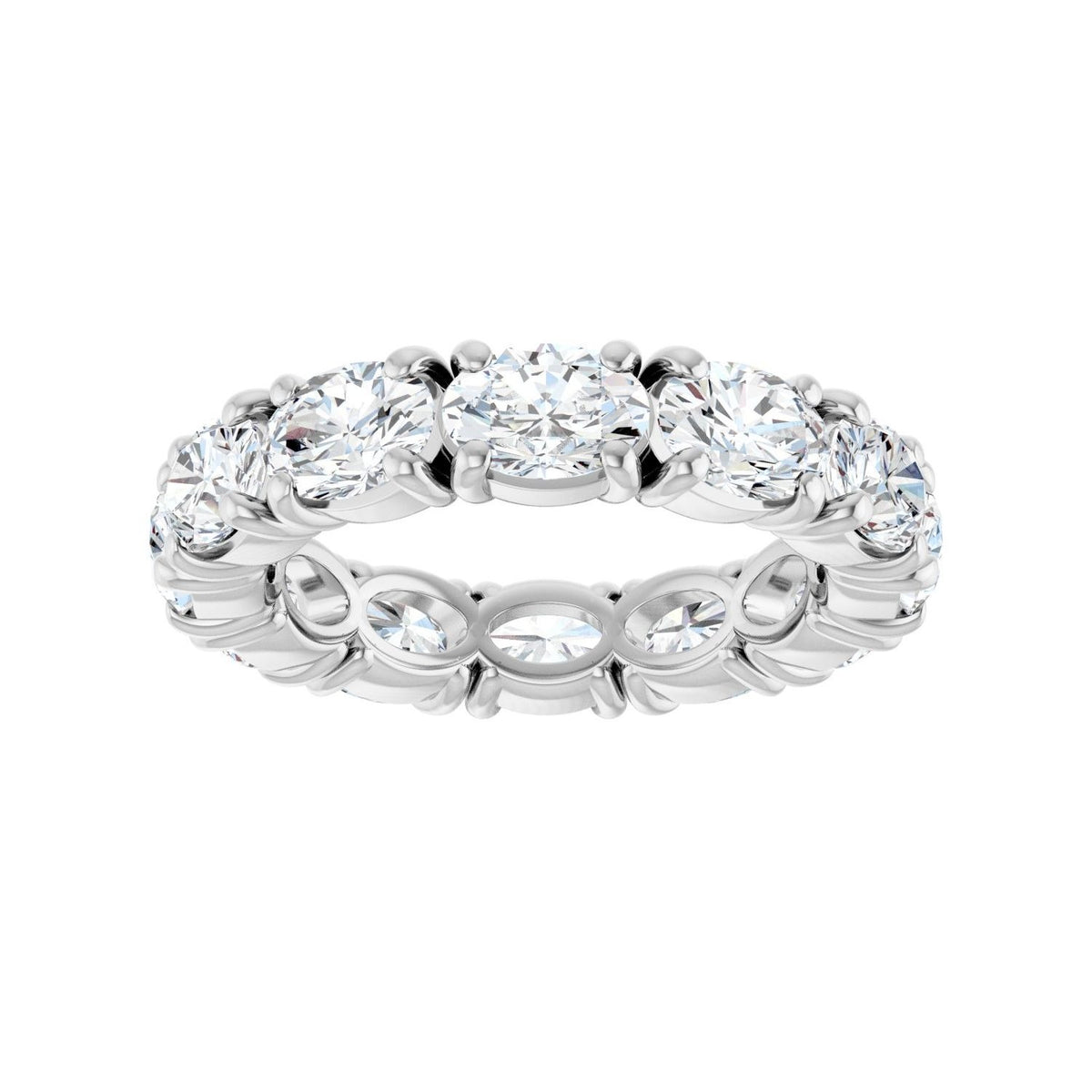 Sapphire Row Lab-Grown Diamond Oval Eternity Band - Platinum, 5 × 3.5 mm, 4 (view 3)
