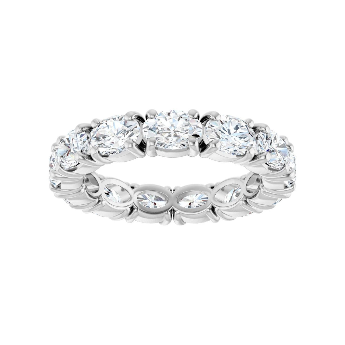 Sapphire Row Lab-Grown Diamond Oval Eternity Band - Platinum, 5 × 3.5 mm, 6 (view 3)