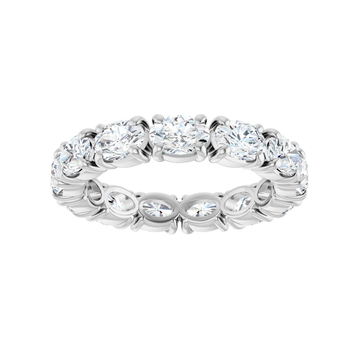Sapphire Row Lab-Grown Diamond Oval Eternity Band - Platinum, 5 × 3.5 mm, 7 (view 3)