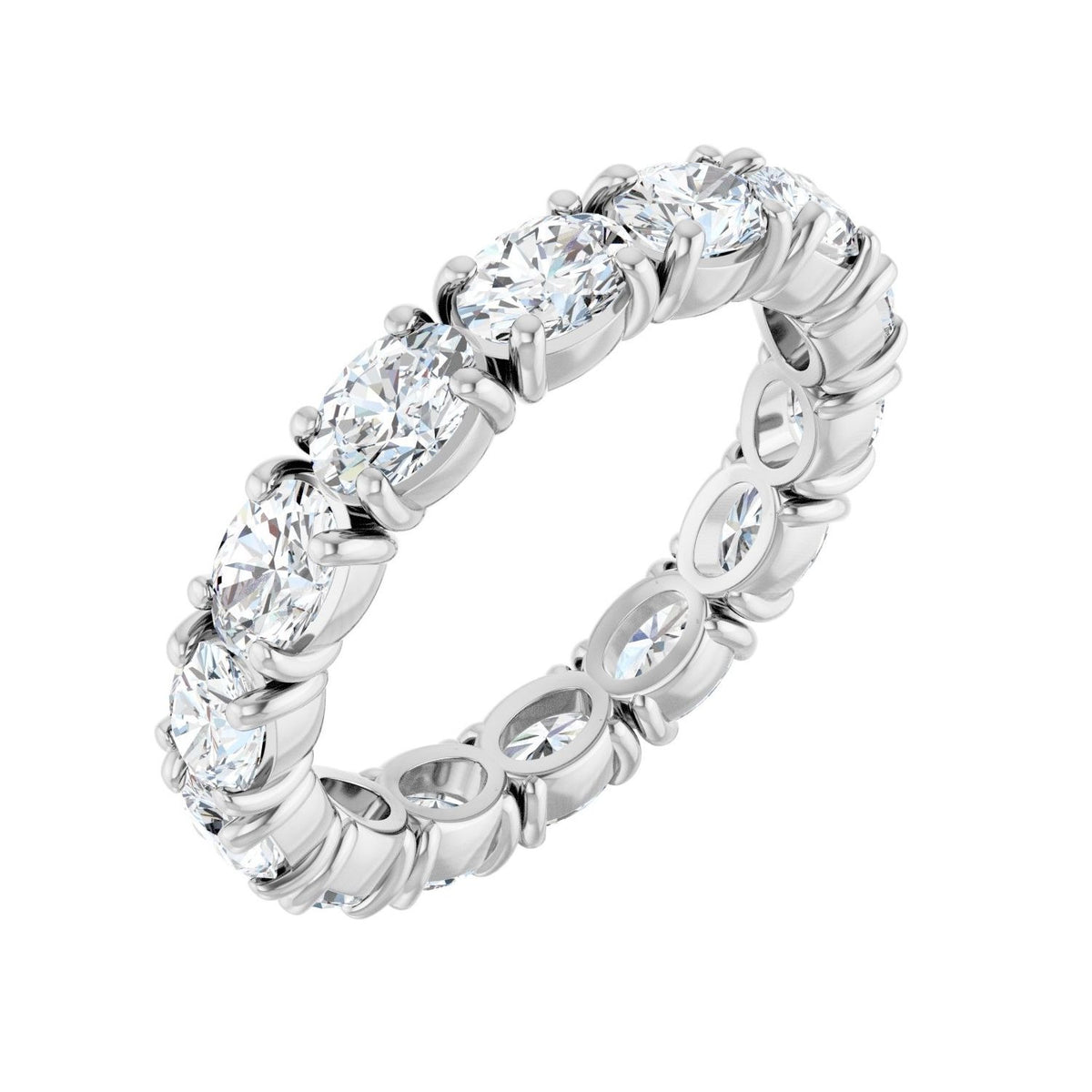 Sapphire Row Lab-Grown Diamond Oval Eternity Band - Platinum, 5 × 3.5 mm, 8
