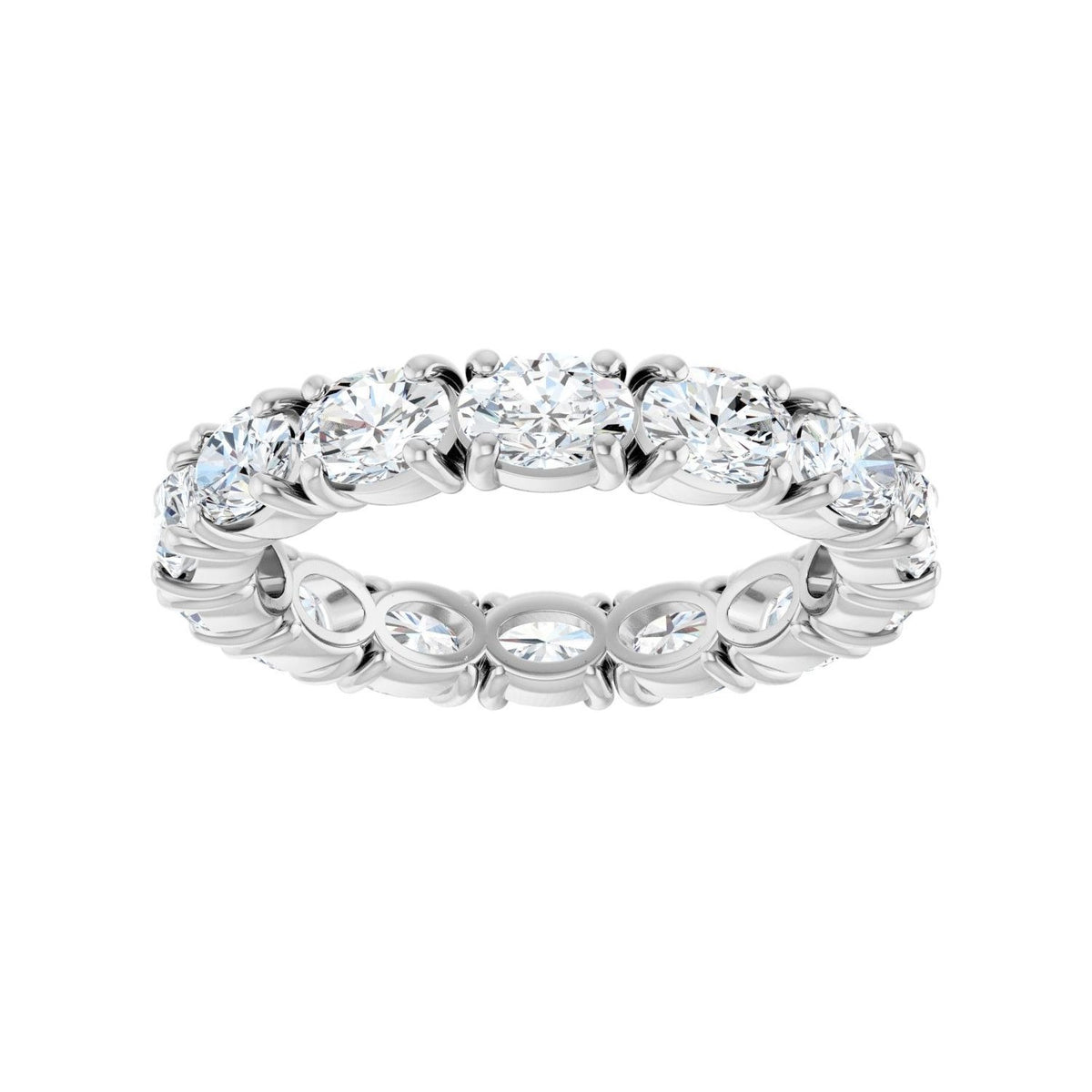 Sapphire Row Lab-Grown Diamond Oval Eternity Band - Platinum, 5 × 3.5 mm, 8 (view 3)