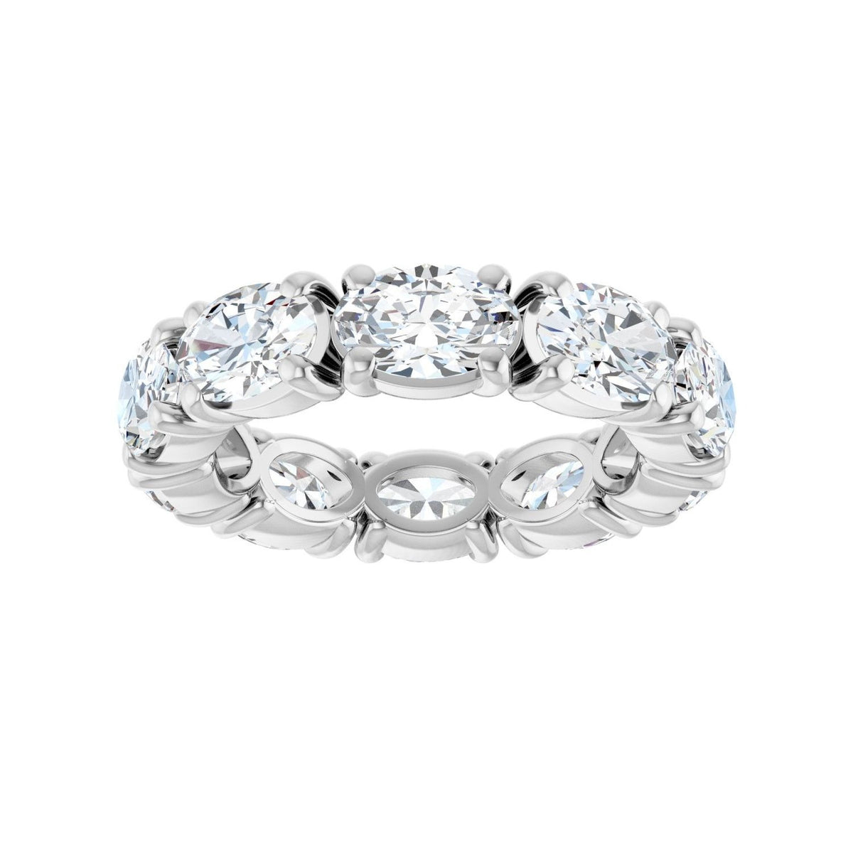 Sapphire Row Lab-Grown Diamond Oval Eternity Band - Platinum, 6 × 4 mm, 4.5 (view 3)