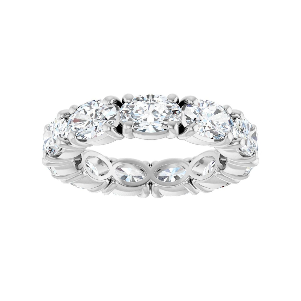 Sapphire Row Lab-Grown Diamond Oval Eternity Band - Platinum, 6 × 4 mm, 5.5 (view 3)