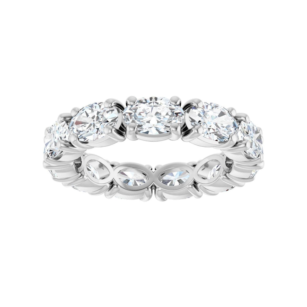 Sapphire Row Lab-Grown Diamond Oval Eternity Band - Platinum, 6 × 4 mm, 6.5 (view 3)