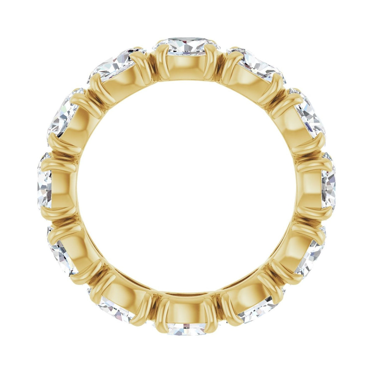 Sapphire Row Lab-Grown Diamond Oval Eternity Band - 14K Yellow Gold, 5 × 3.5 mm, 5.5 (view 2)