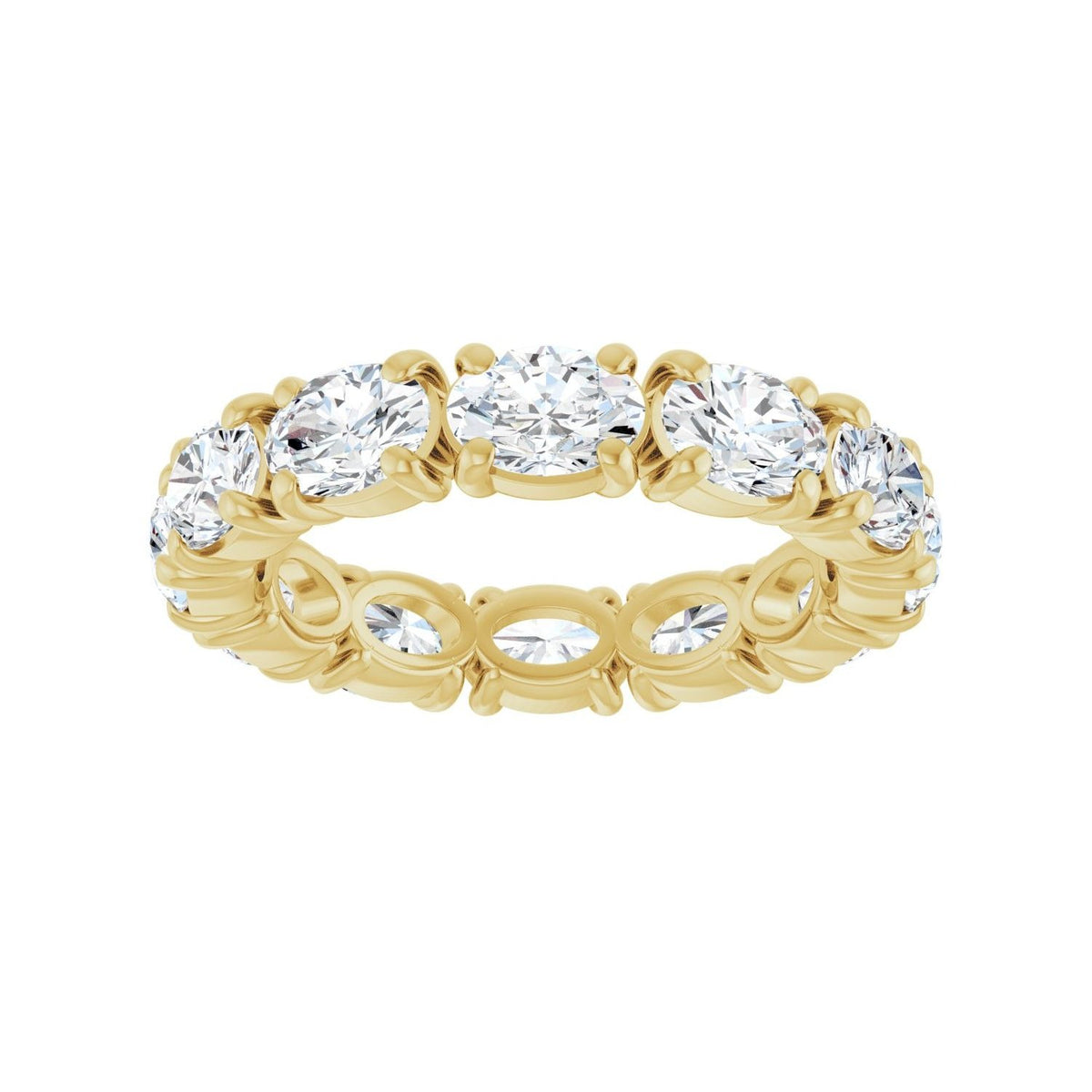 Sapphire Row Lab-Grown Diamond Oval Eternity Band - 14K Yellow Gold, 5 × 3.5 mm, 5.5 (view 3)