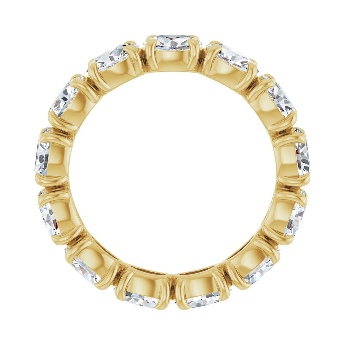 Sapphire Row Lab-Grown Diamond Oval Eternity Band - 14K Yellow Gold, 5 × 3.5 mm, 7.5 (view 2)