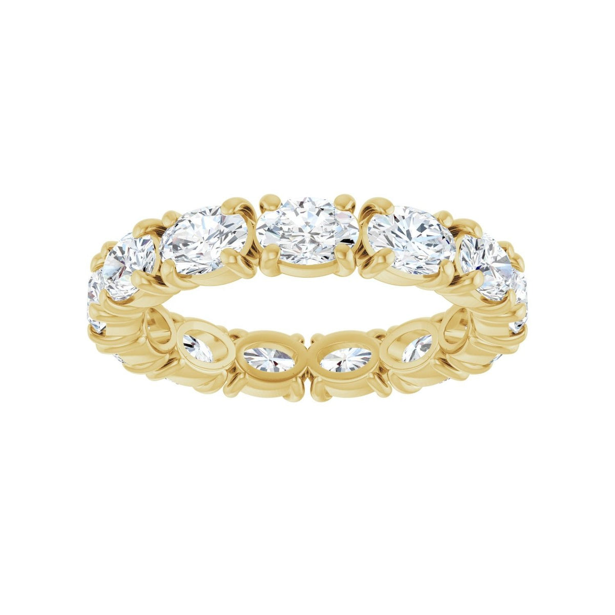 Sapphire Row Lab-Grown Diamond Oval Eternity Band - 14K Yellow Gold, 5 × 3.5 mm, 7.5 (view 3)