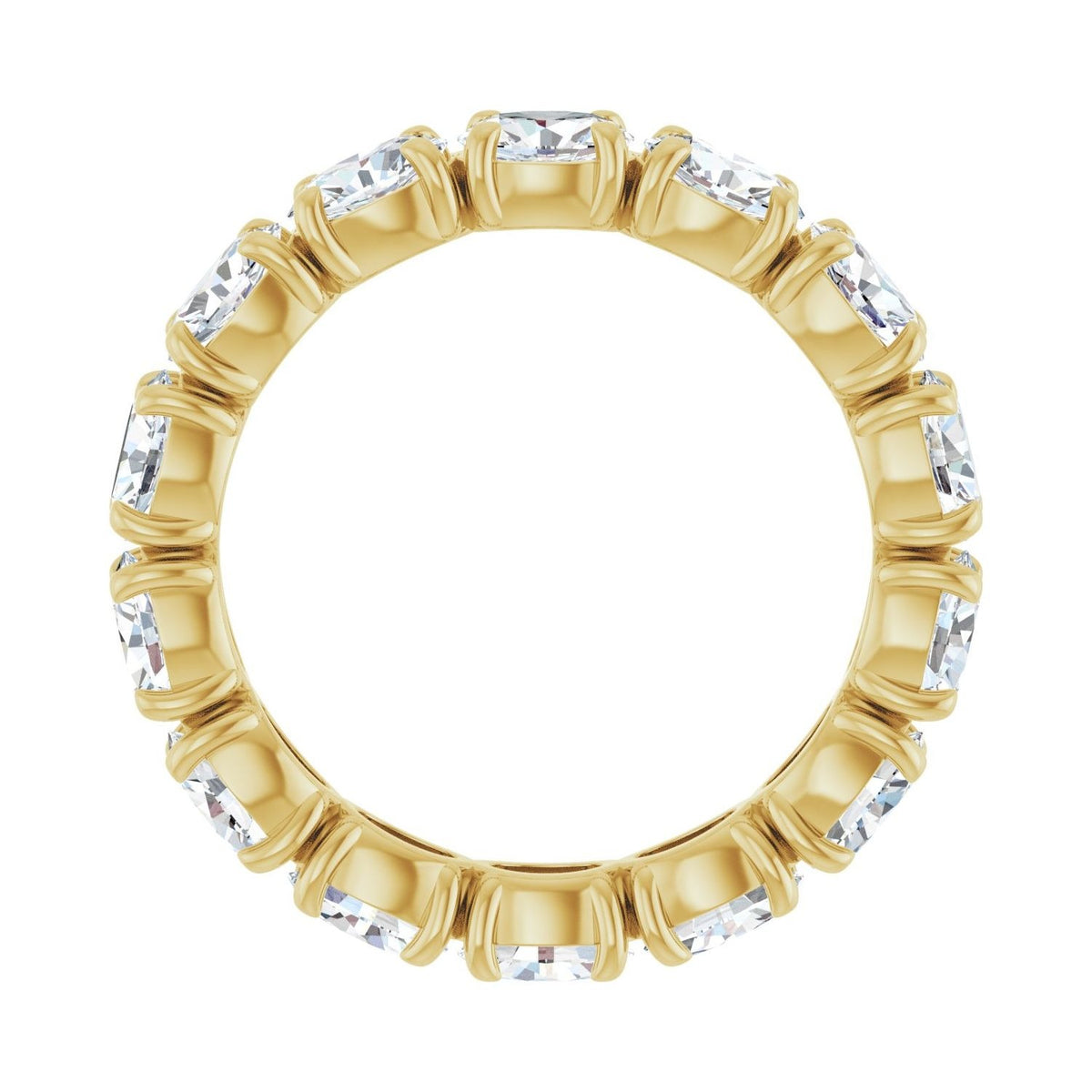 Sapphire Row Lab-Grown Diamond Oval Eternity Band - 14K Yellow Gold, 5 × 3.5 mm, 8.5 (view 2)