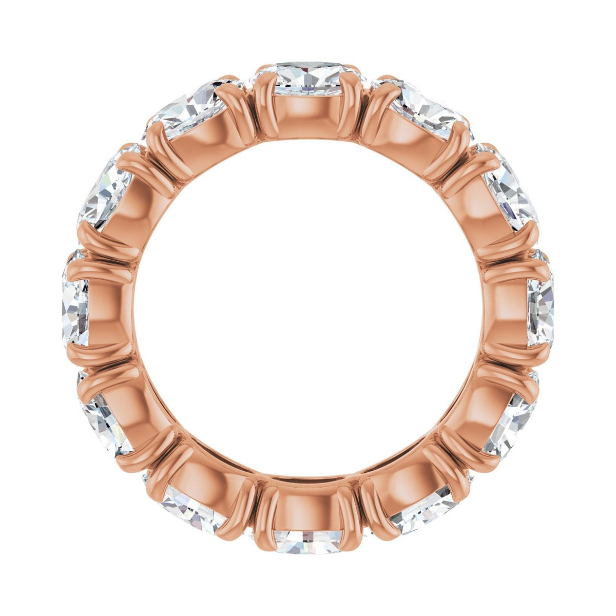 Sapphire Row Lab-Grown Diamond Oval Eternity Band - 14K Rose Gold, 5 × 3.5 mm, 4 (view 2)