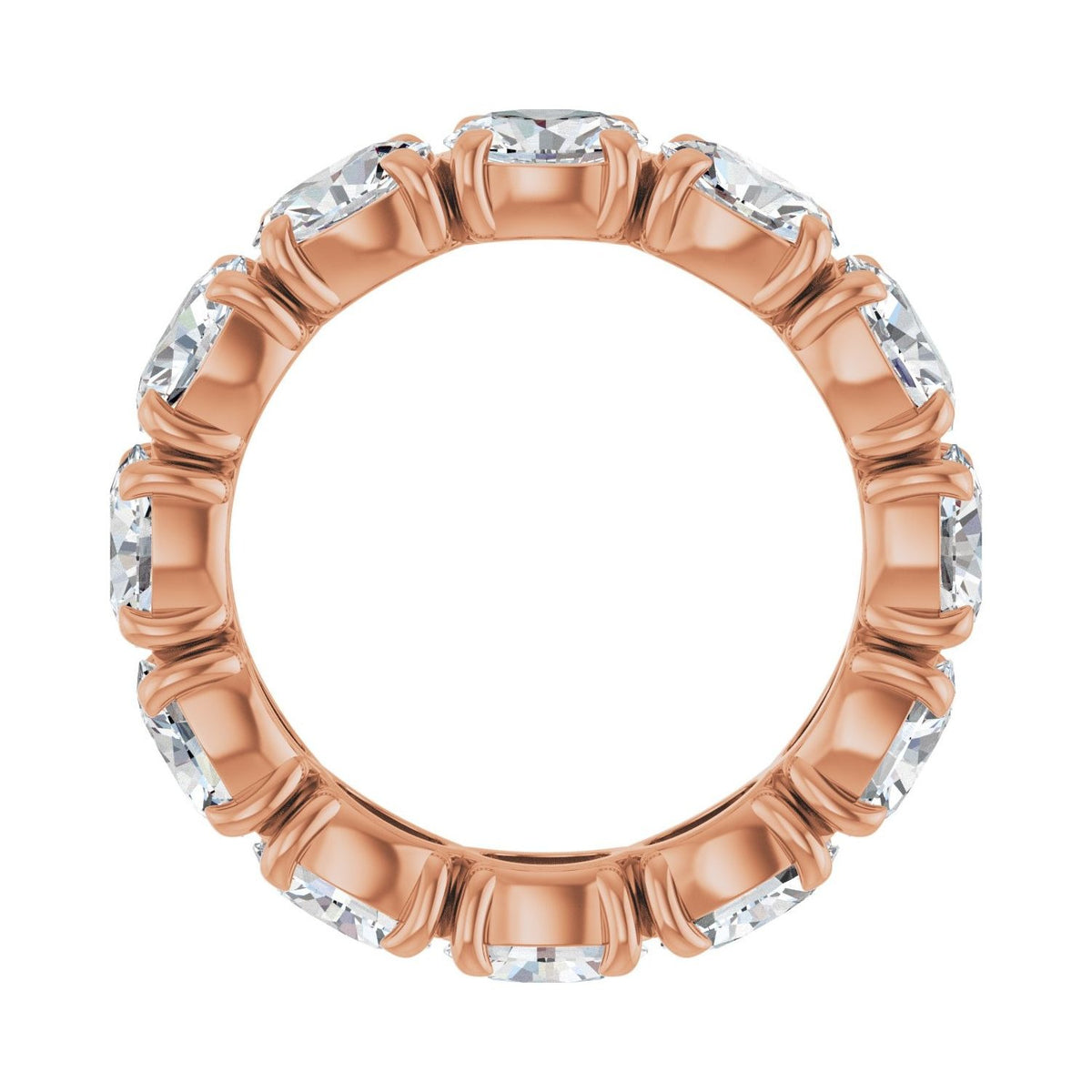 Sapphire Row Lab-Grown Diamond Oval Eternity Band - 14K Rose Gold, 5 × 3.5 mm, 5 (view 2)