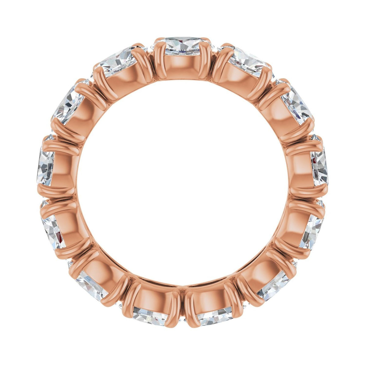 Sapphire Row Lab-Grown Diamond Oval Eternity Band - 14K Rose Gold, 5 × 3.5 mm, 6 (view 2)