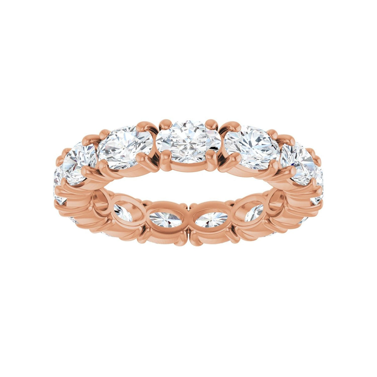 Sapphire Row Lab-Grown Diamond Oval Eternity Band - 14K Rose Gold, 5 × 3.5 mm, 6 (view 3)
