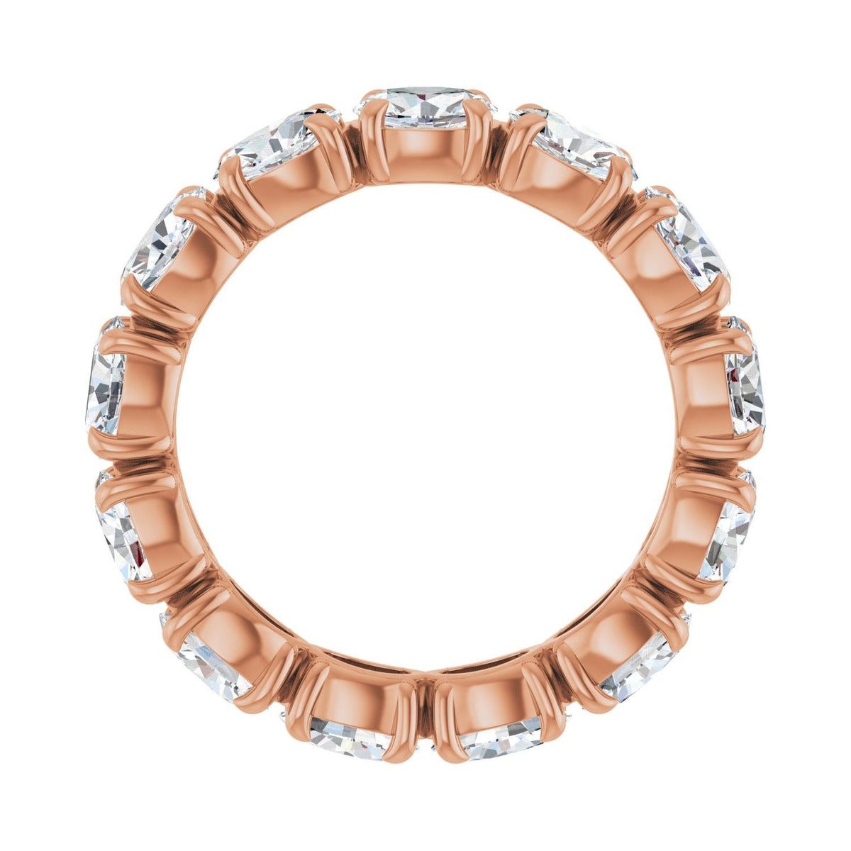 Sapphire Row Lab-Grown Diamond Oval Eternity Band - 14K Rose Gold, 5 × 3.5 mm, 7 (view 2)