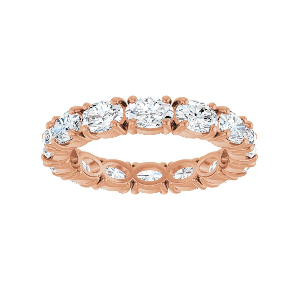 Sapphire Row Lab-Grown Diamond Oval Eternity Band - 14K Rose Gold, 5 × 3.5 mm, 8 (view 3)