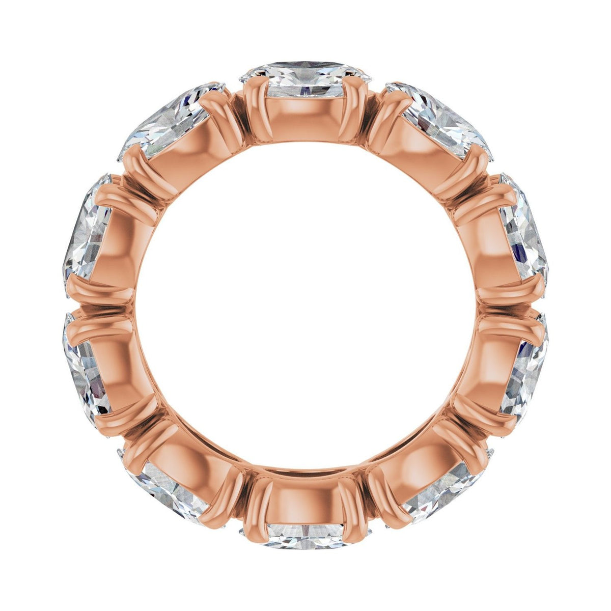 Sapphire Row Lab-Grown Diamond Oval Eternity Band - 14K Rose Gold, 6 × 4 mm, 4.5 (view 2)