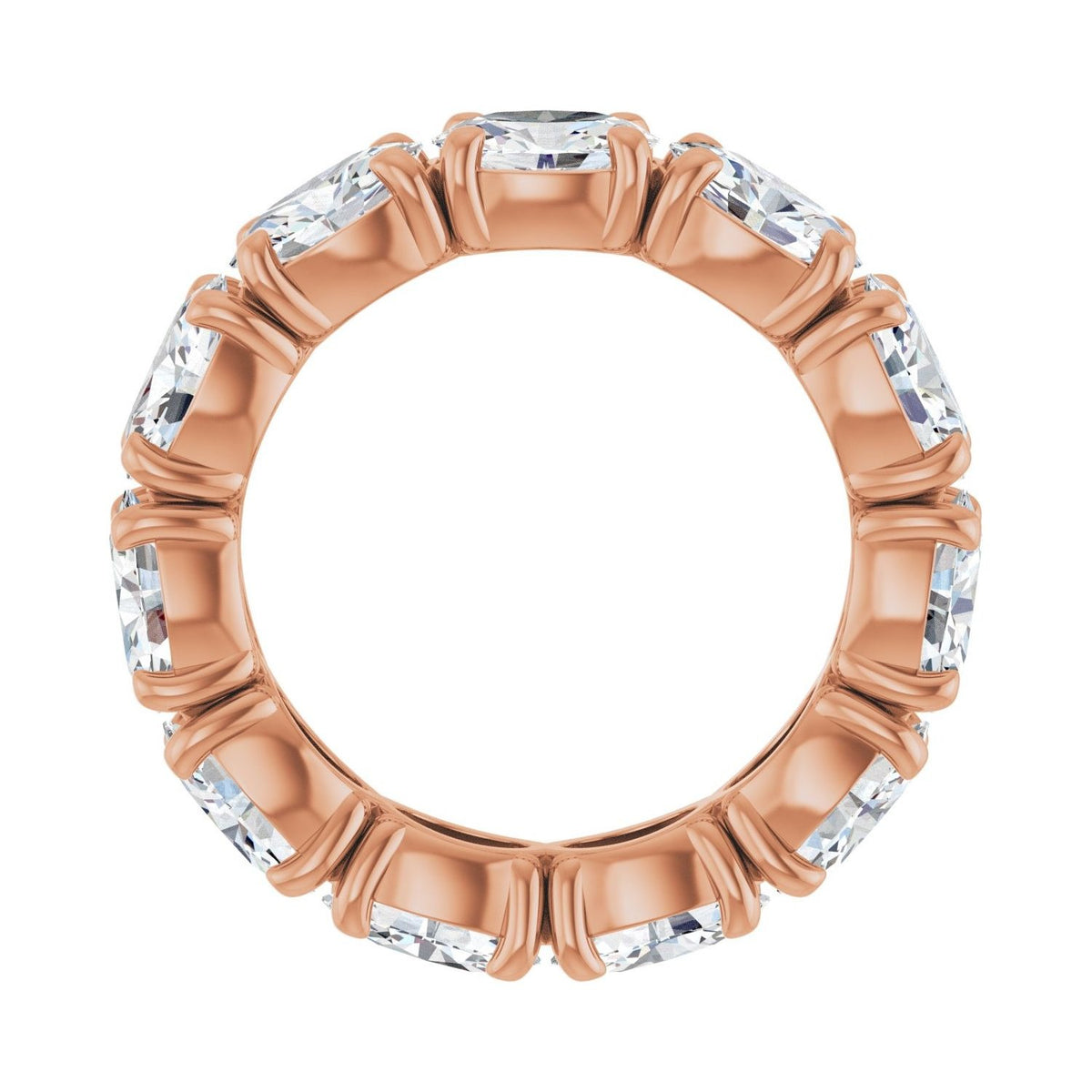 Sapphire Row Lab-Grown Diamond Oval Eternity Band - 14K Rose Gold, 6 × 4 mm, 5.5 (view 2)
