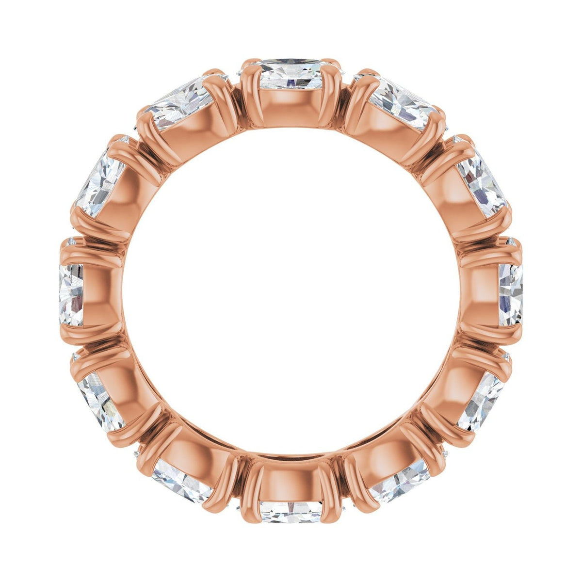 Sapphire Row Lab-Grown Diamond Oval Eternity Band - 14K Rose Gold, 6 × 4 mm, 8.5 (view 2)