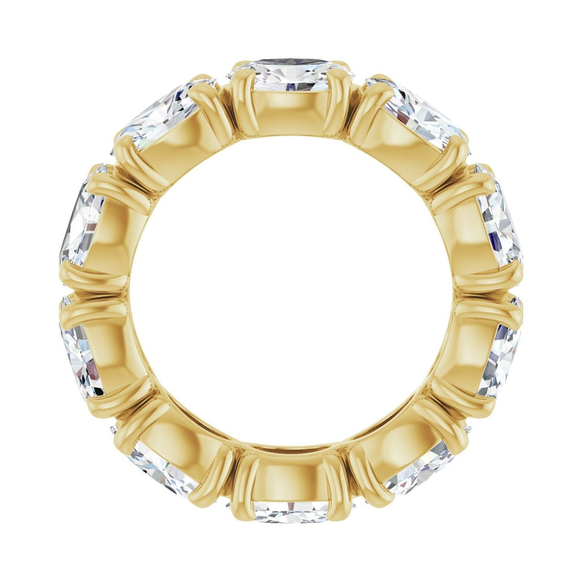 Sapphire Row Lab-Grown Diamond Oval Eternity Band - 14K Yellow Gold, 6 × 4 mm, 4 (view 2)