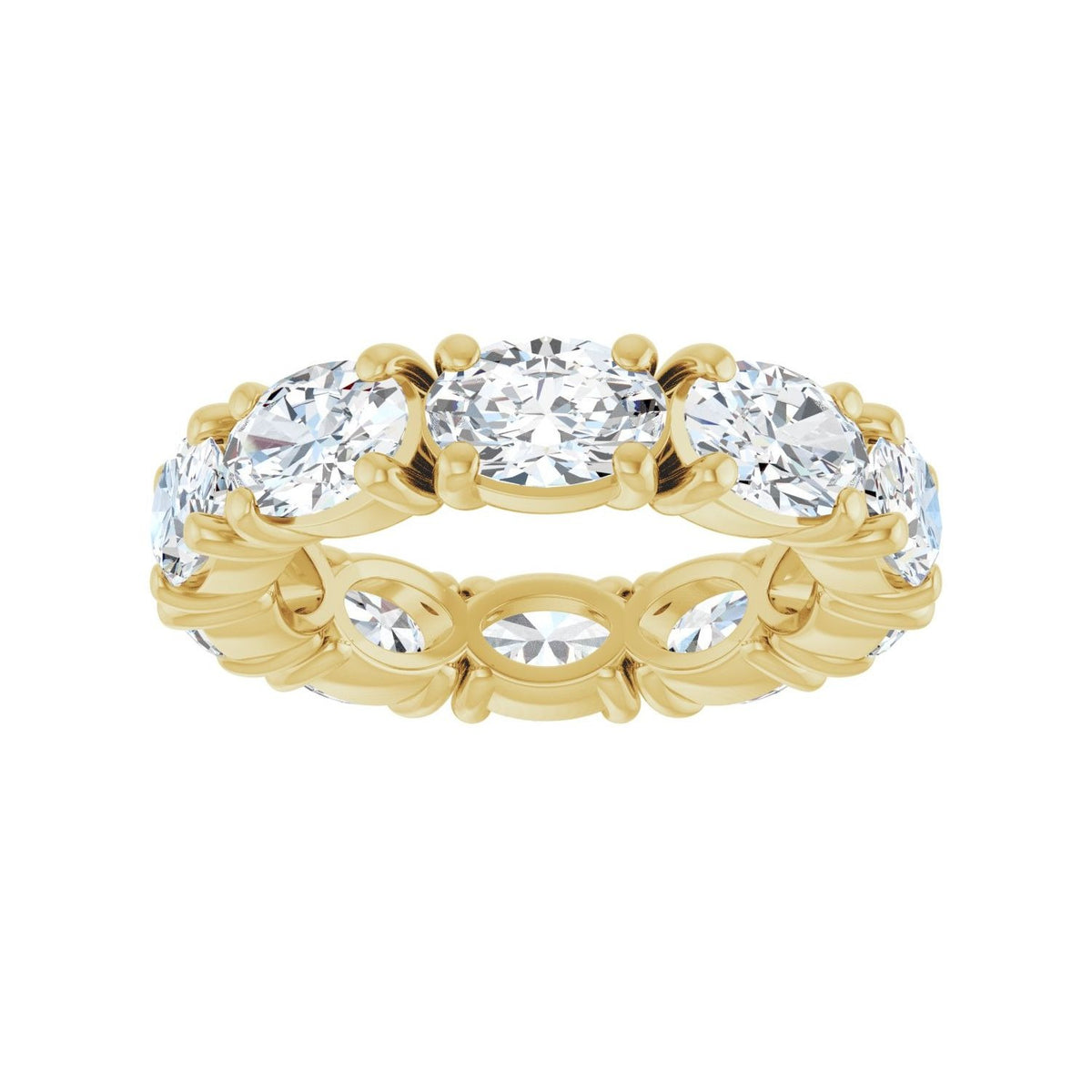 Sapphire Row Lab-Grown Diamond Oval Eternity Band - 14K Yellow Gold, 6 × 4 mm, 4 (view 3)