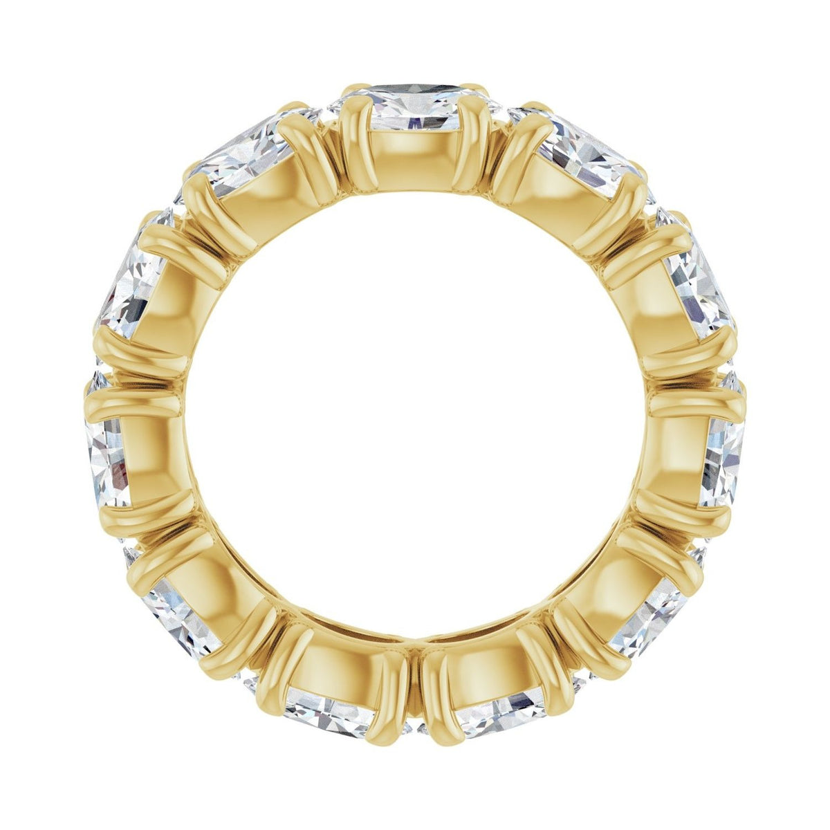 Sapphire Row Lab-Grown Diamond Oval Eternity Band - 14K Yellow Gold, 6 × 4 mm, 5 (view 2)