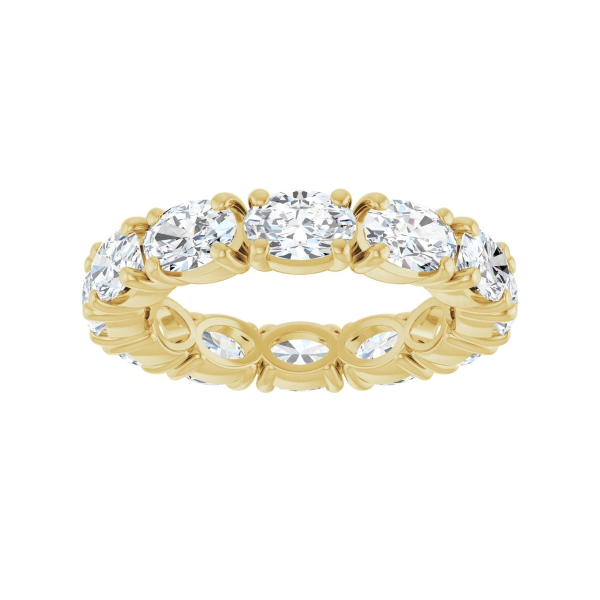 Sapphire Row Lab-Grown Diamond Oval Eternity Band - 14K Yellow Gold, 6 × 4 mm, 8 (view 3)