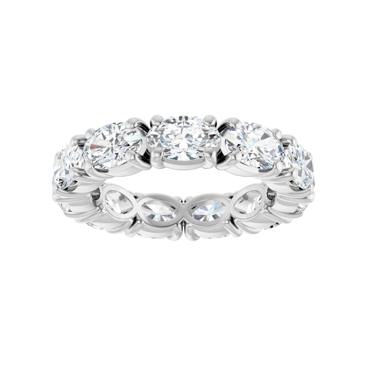 Sapphire Row Lab-Grown Diamond Oval Eternity Band - Platinum, 6 × 4 mm, 6 (view 3)