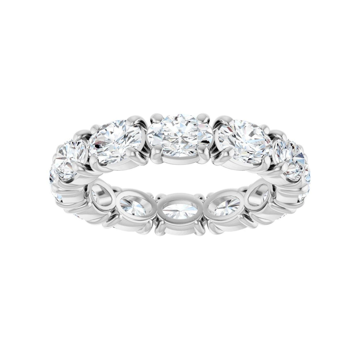 Sapphire Row Lab-Grown Diamond Oval Eternity Band - 14K White Gold, 5 × 3.5 mm, 5.5 (view 3)
