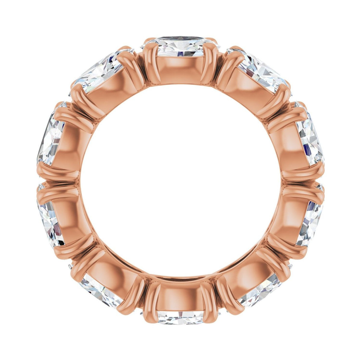 Sapphire Row Lab-Grown Diamond Oval Eternity Band - 14K Rose Gold, 6 × 4 mm, 4 (view 2)