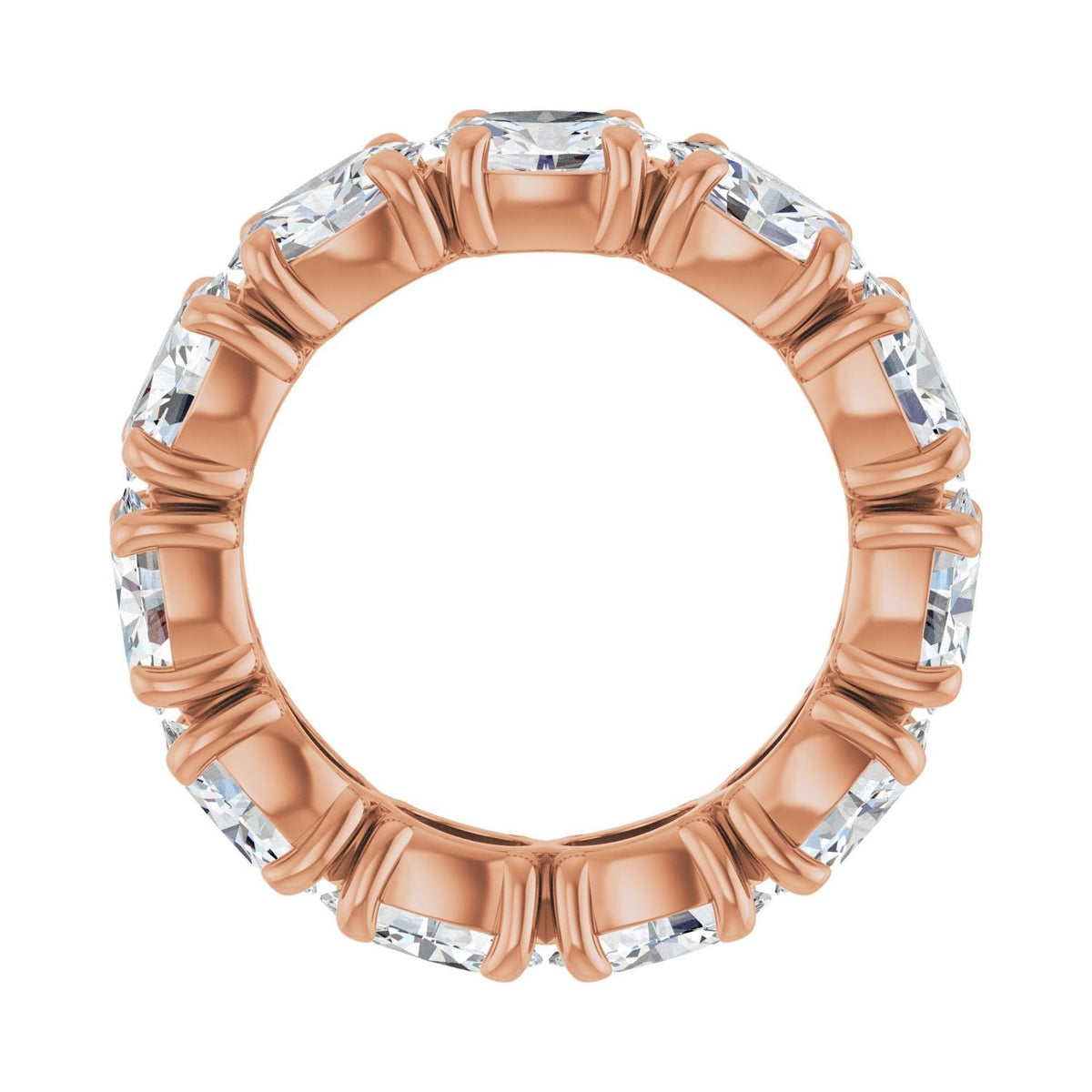 Sapphire Row Lab-Grown Diamond Oval Eternity Band - 14K Rose Gold, 6 × 4 mm, 5 (view 2)