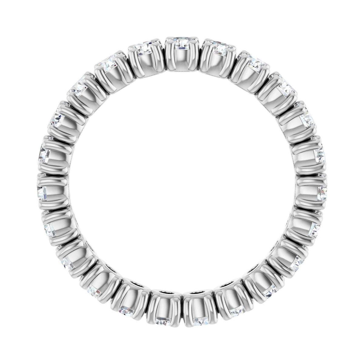 Sapphire Row Lab-Grown Diamond Round Eternity Band - 14K White Gold, 2.5 mm, 5.5 (view 2)