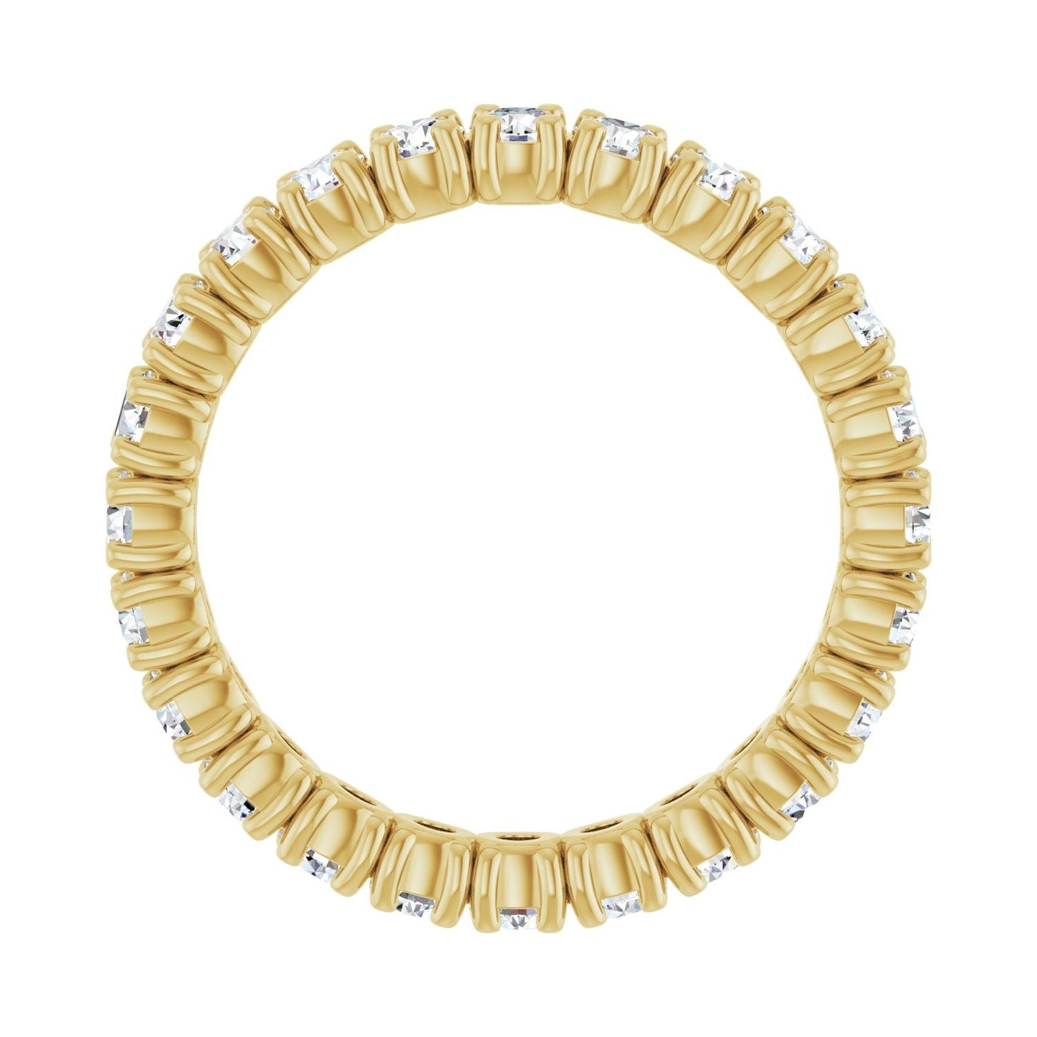 Sapphire Row Lab-Grown Diamond Round Eternity Band - 14K Yellow Gold, 2.25 mm, 4 (view 2)
