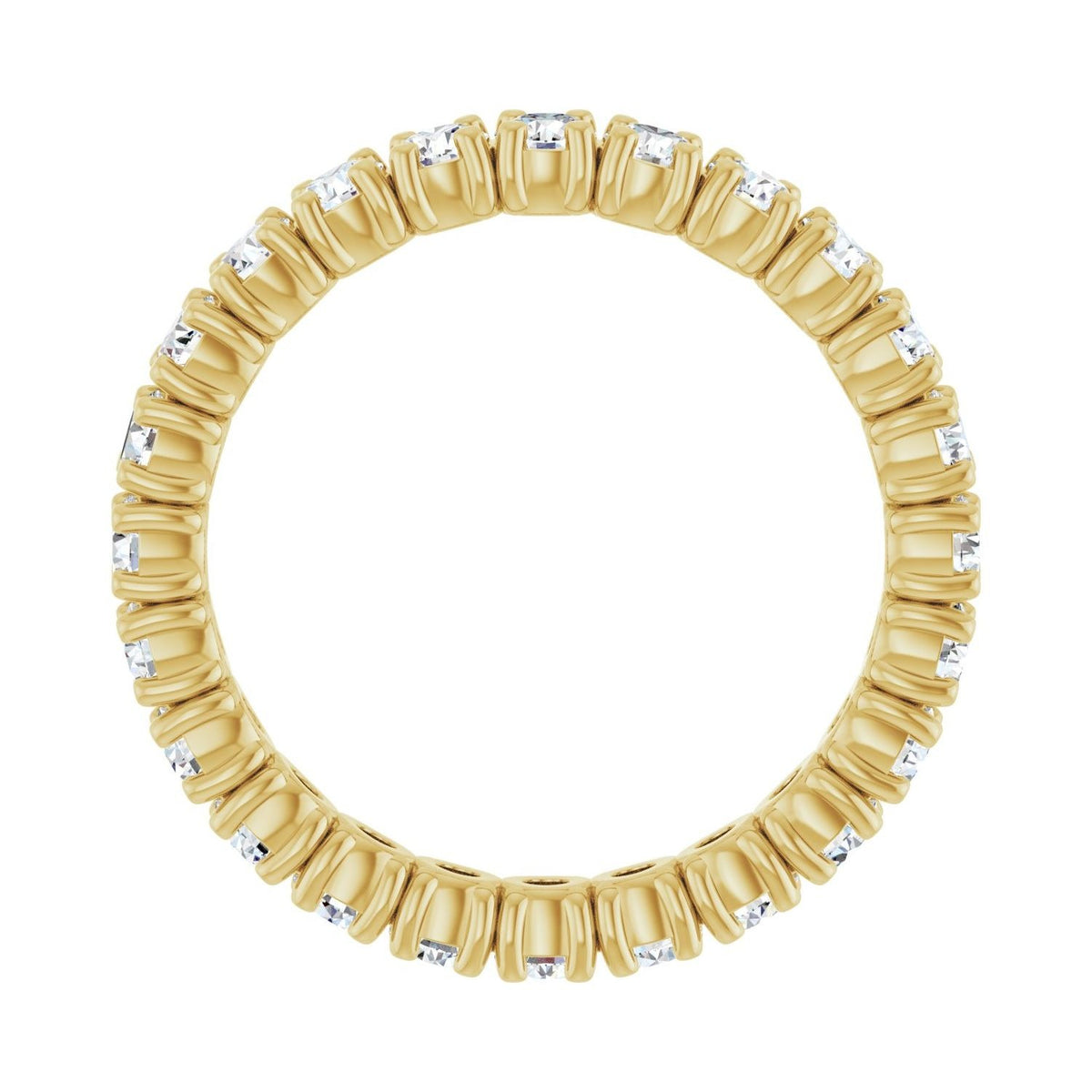 Sapphire Row Lab-Grown Diamond Round Eternity Band - 14K Yellow Gold, 2.25 mm, 4 (view 2)