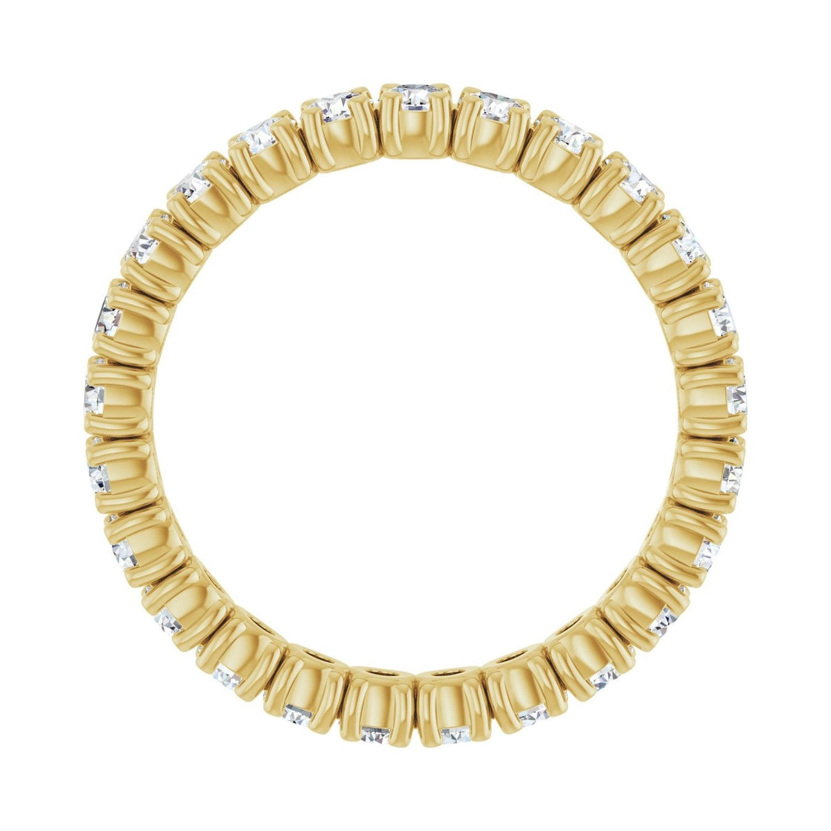 Sapphire Row Lab-Grown Diamond Round Eternity Band - 14K Yellow Gold, 2.25 mm, 5 (view 2)