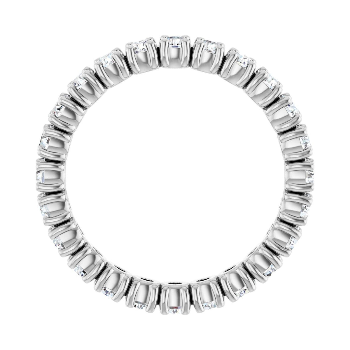 Sapphire Row Lab-Grown Diamond Round Eternity Band - 14K White Gold, 2.25 mm, 4.5 (view 2)