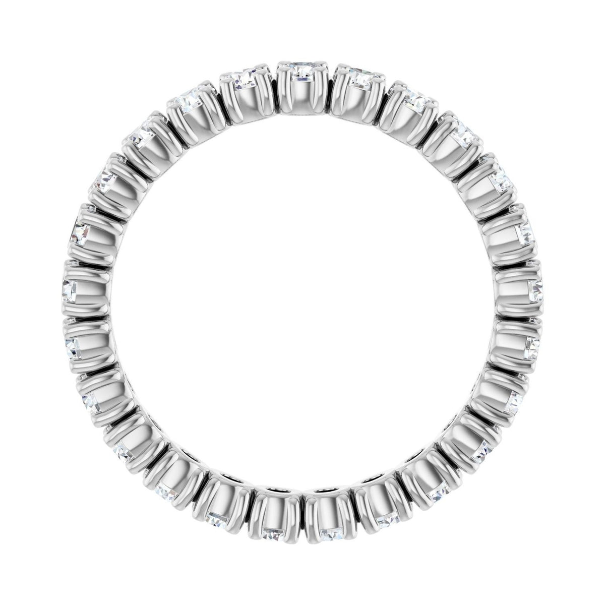 Sapphire Row Lab-Grown Diamond Round Eternity Band - 14K White Gold, 2.25 mm, 5.5 (view 2)