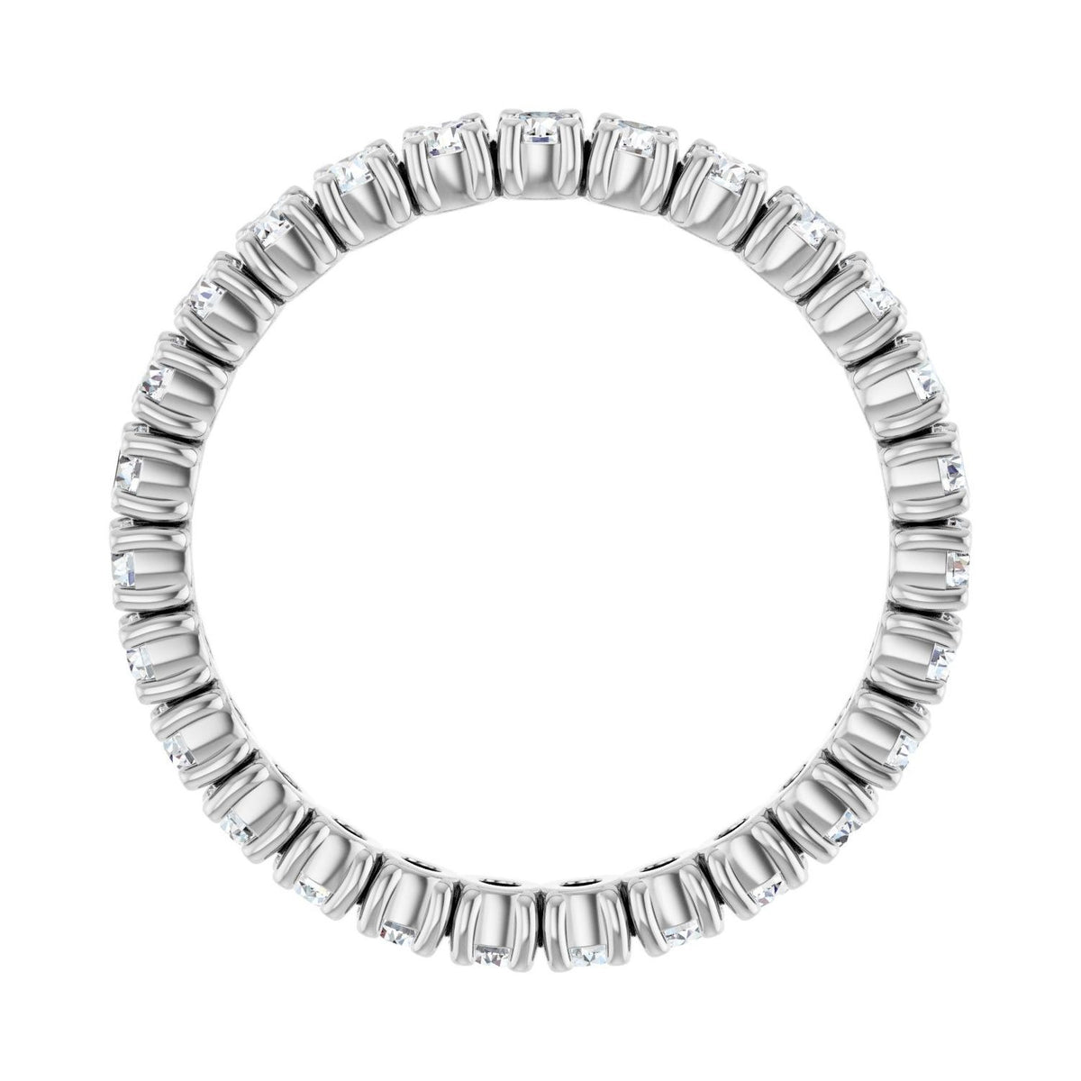 Sapphire Row Lab-Grown Diamond Round Eternity Band - 14K White Gold, 2.25 mm, 7.5 (view 2)