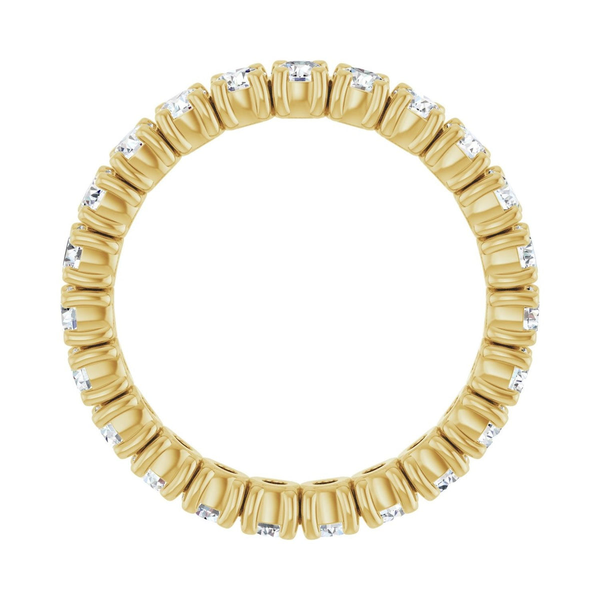 Sapphire Row Lab-Grown Diamond Round Eternity Band - 14K Yellow Gold, 2.5 mm, 5.5 (view 2)