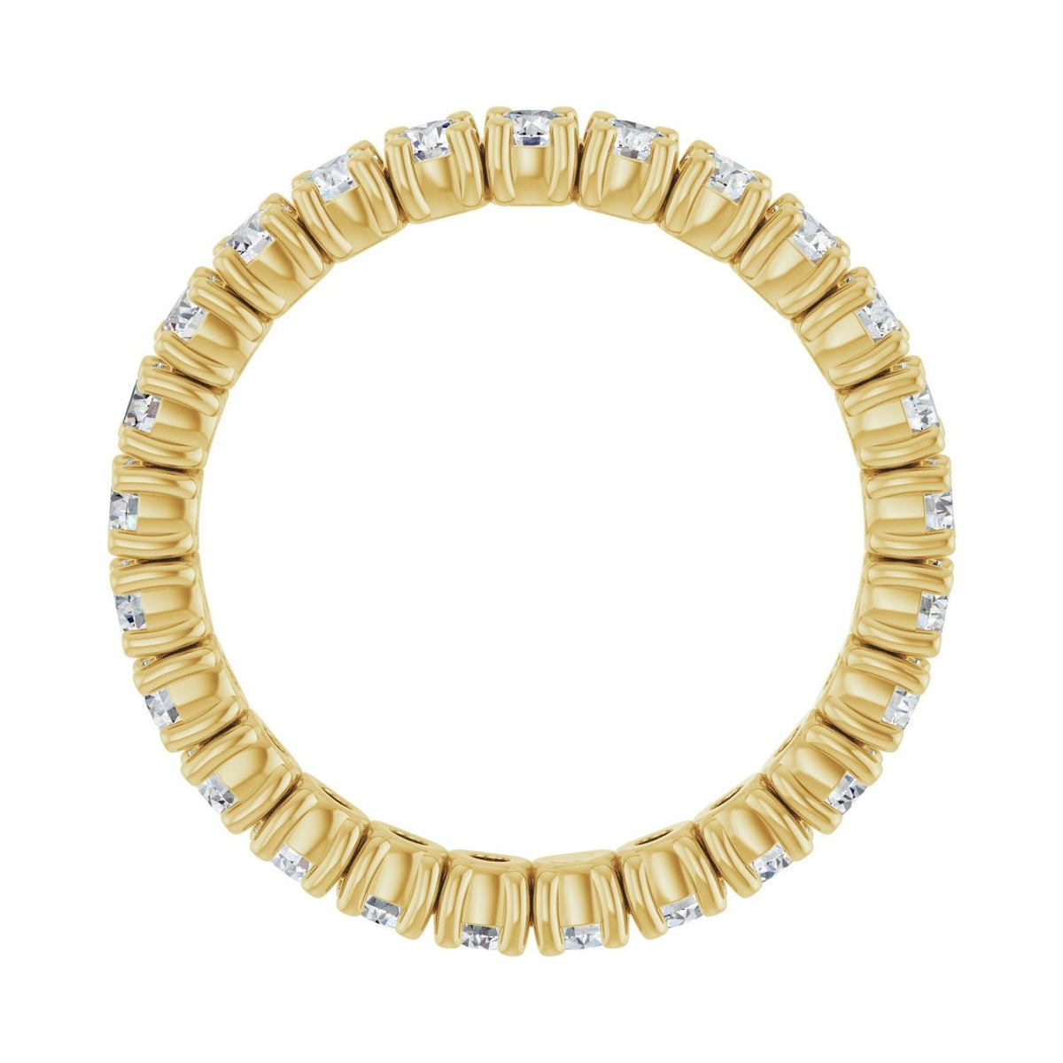 Sapphire Row Lab-Grown Diamond Round Eternity Band - 14K Yellow Gold, 2.5 mm, 7.5 (view 2)