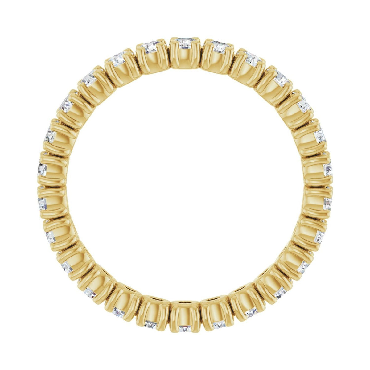 Sapphire Row Lab-Grown Diamond Round Eternity Band - 14K Yellow Gold, 2.5 mm, 8.5 (view 2)