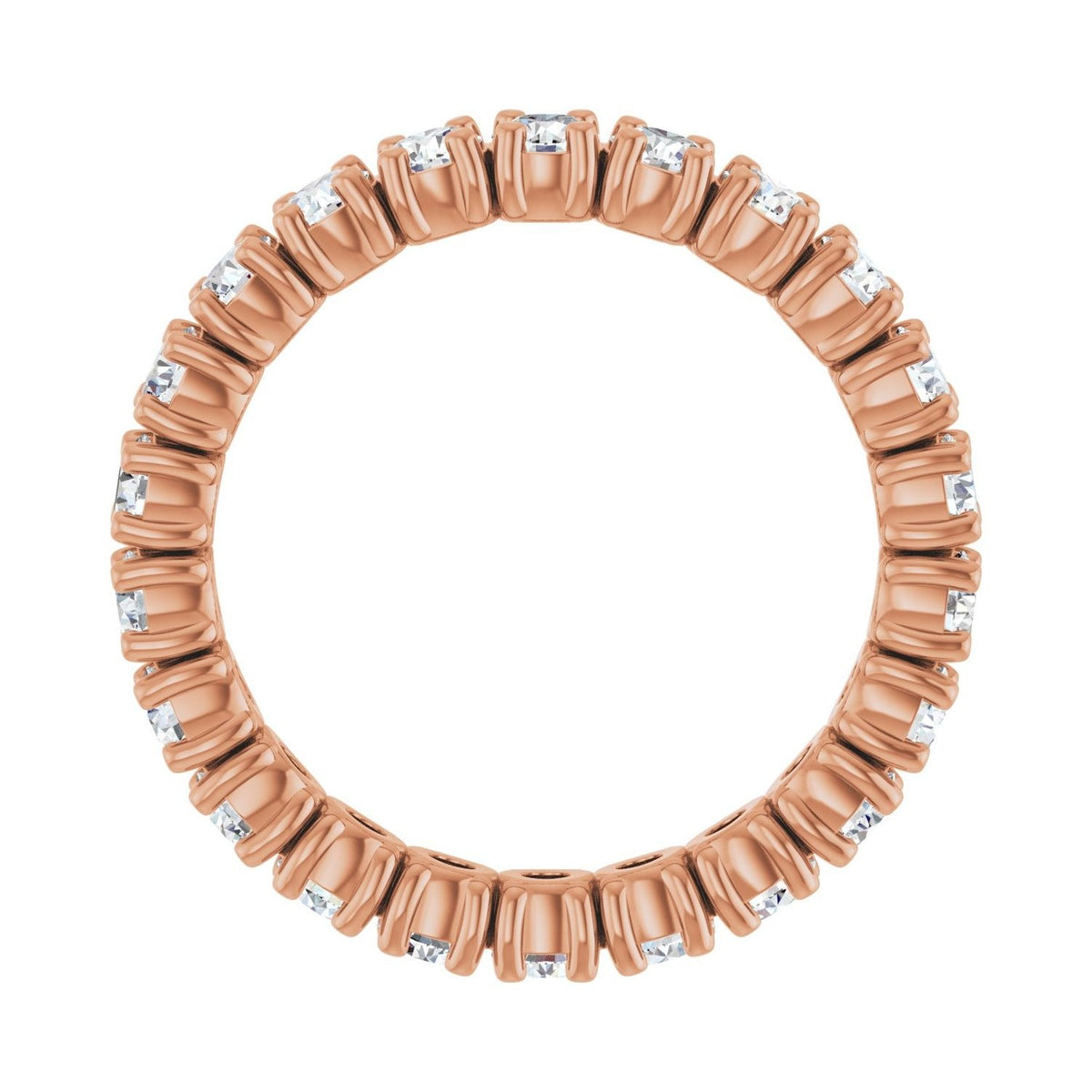 Sapphire Row Lab-Grown Diamond Round Eternity Band - 14K Rose Gold, 2.5 mm, 4.5 (view 2)
