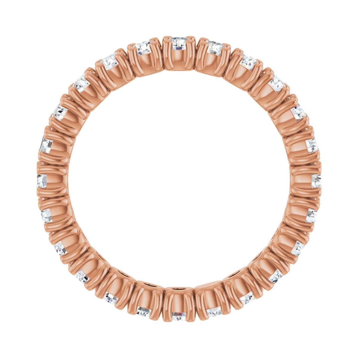 Sapphire Row Lab-Grown Diamond Round Eternity Band - 14K Rose Gold, 2.5 mm, 6.5 (view 2)