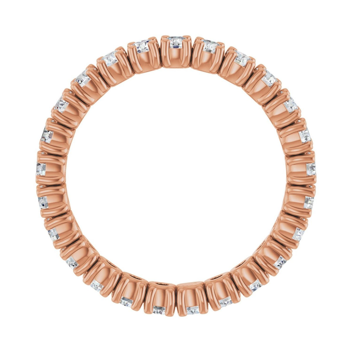 Sapphire Row Lab-Grown Diamond Round Eternity Band - 14K Rose Gold, 2.5 mm, 7.5 (view 2)