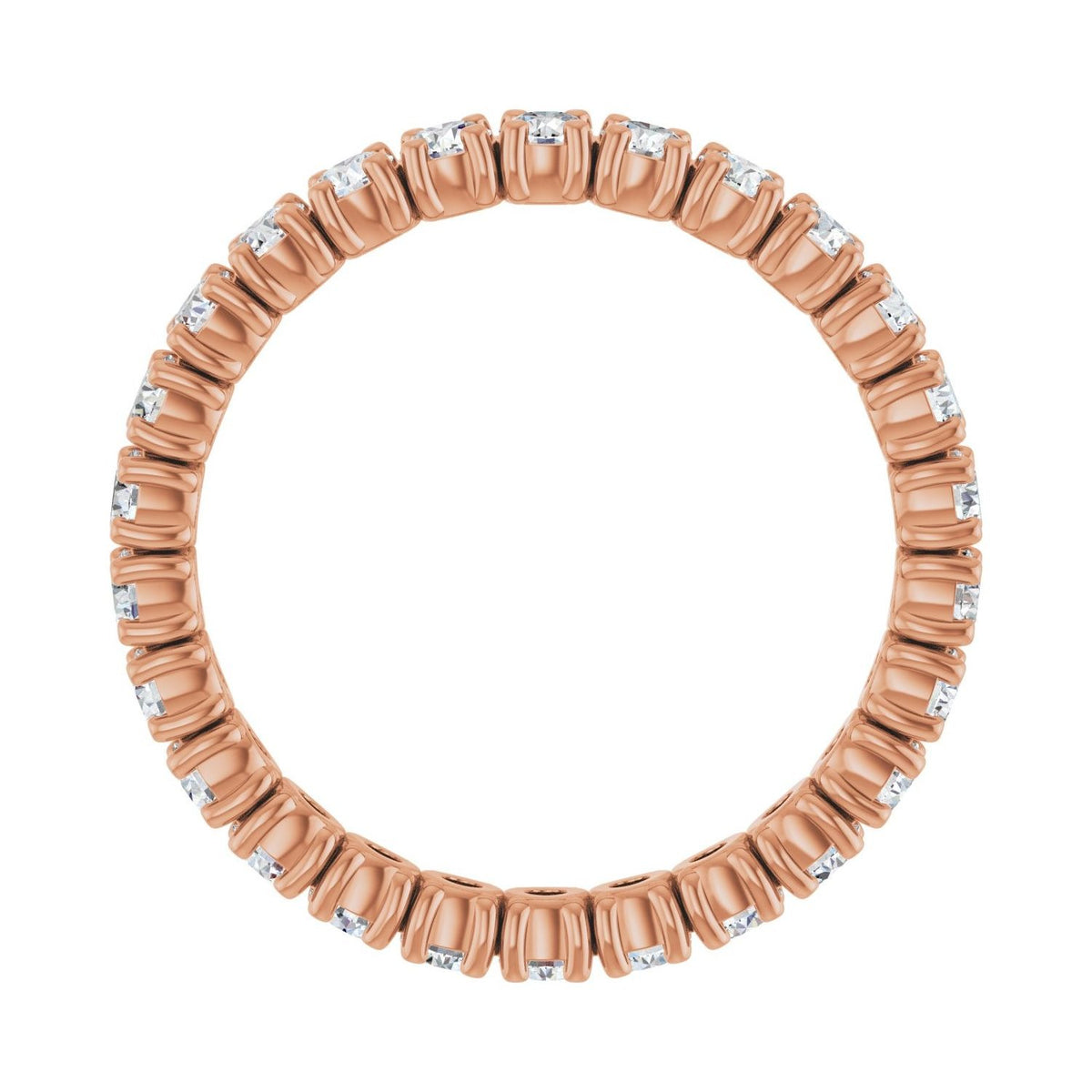 Sapphire Row Lab-Grown Diamond Round Eternity Band - 14K Rose Gold, 2.5 mm, 8.5 (view 2)
