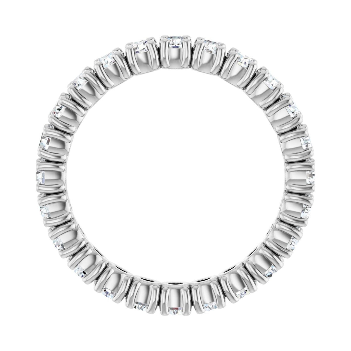 Sapphire Row Lab-Grown Diamond Round Eternity Band - 14K White Gold, 2.25 mm, 4 (view 2)