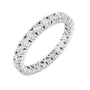 Sapphire Row Lab-Grown Diamond Round Eternity Band - 14K White Gold, 2.25 mm, 5