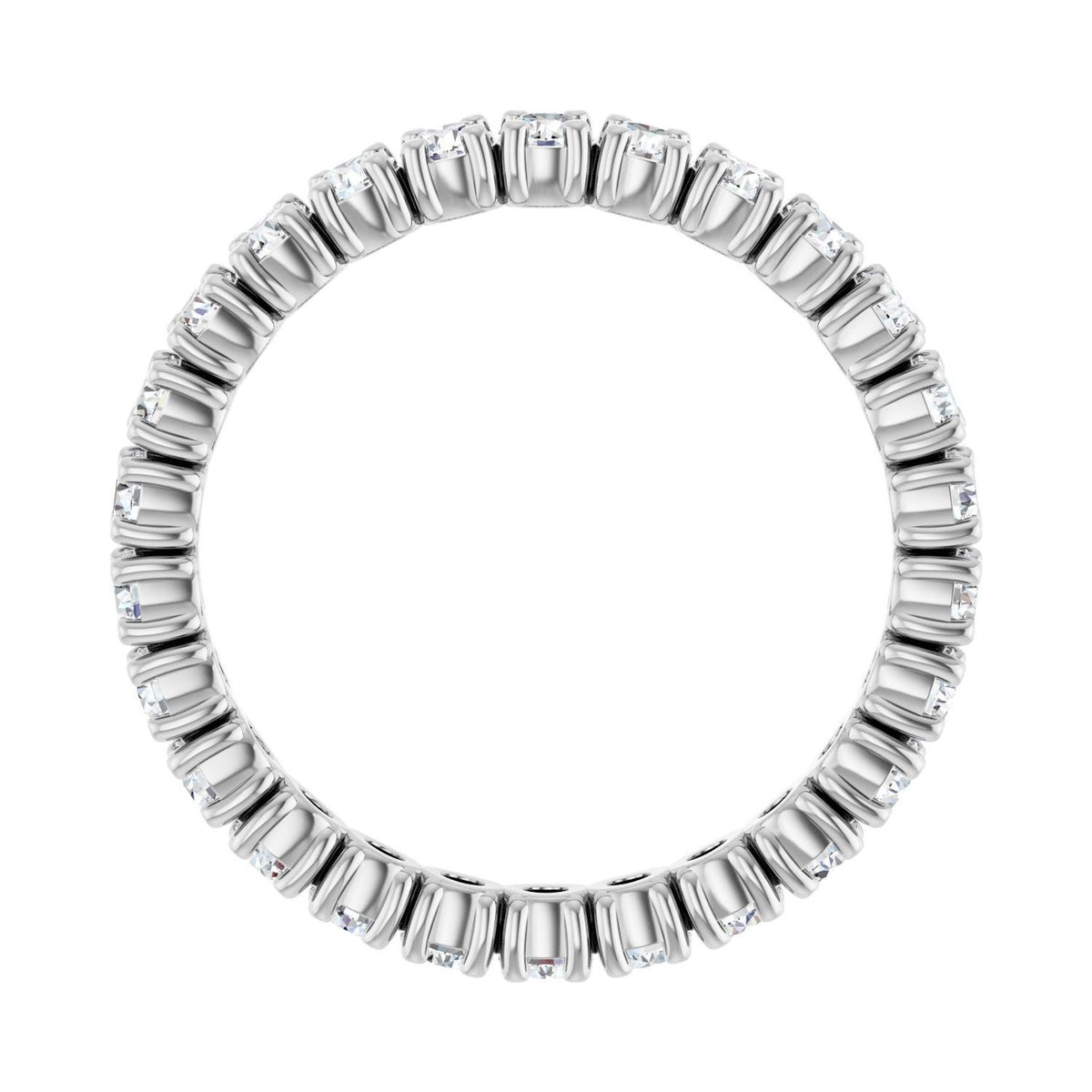Sapphire Row Lab-Grown Diamond Round Eternity Band - 14K White Gold, 2.25 mm, 6 (view 2)