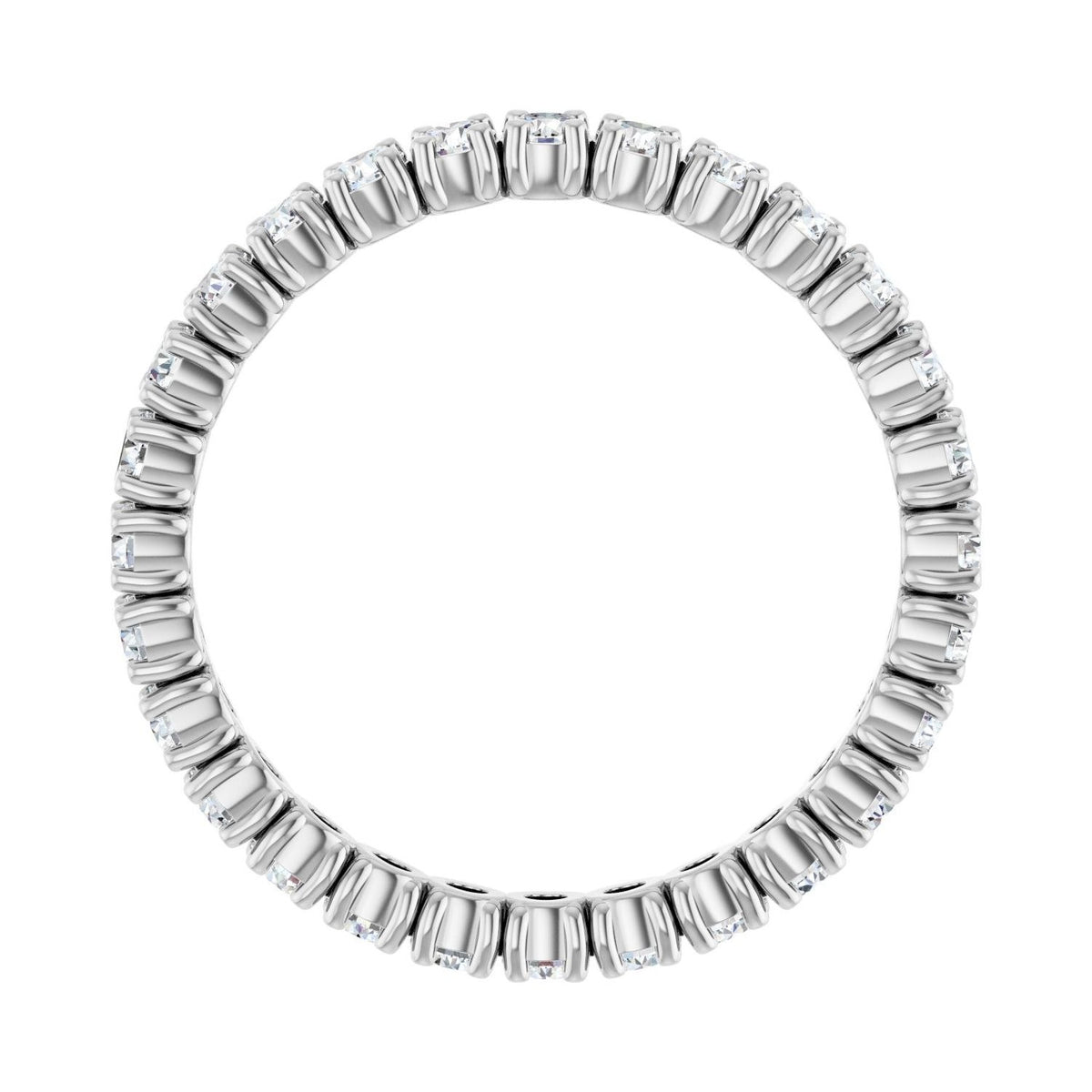 Sapphire Row Lab-Grown Diamond Round Eternity Band - 14K White Gold, 2.25 mm, 8 (view 2)